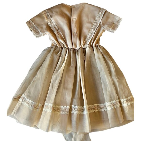 Vintage Honey Suckle Girls Size 6X Dress With Cream Lace Accents & Bow Sash - Picture 6 of 16